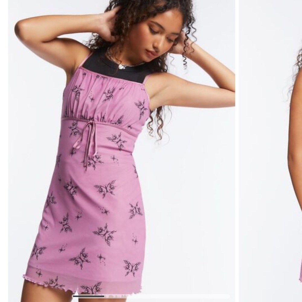 Butterfly Mesh Mini Dress
